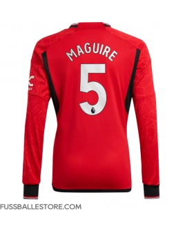 Günstige Manchester United Harry Maguire #5 Heimtrikot 2023-24 Langarm